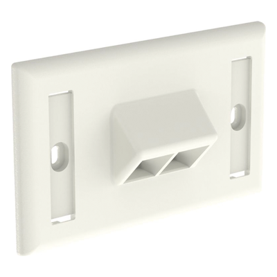 NK2HSFIWY - Panduit Placa de Pared Horizontal / 2 Puertos Keystone / Blanco Mate NK2HSFIWY