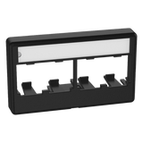 CFFPL4BL - Placa de Mobiliario Modular / 4 Puertos Mini-Com / ABS Negro / 2.9x0.88x1.77 pulg (73.66x22.35x44.95 mm)