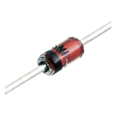 1N4148 - Diodo de Conmutación, I fwd. 300 mA, Vrev 75 V, 0. 5 Watt, Tiempo de Recuperación 4.0 nS, Empacado DO-35.