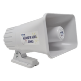 YAS-SIR - Sirena de Alertamiento Sísmico / Emisión Oficial 150 s / Alcance 25 m (82 ft) / Potencia 30 W / Compatible Módulos YASWIFI y YASMOD / Alimentación 12-14 VDC