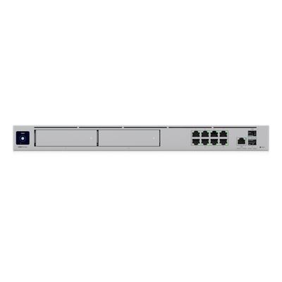 UDM-PRO-MAX - Cloud Gateway 10G / Rack 1U / 8x 1 GbE + 1x 2.5 GbE + 2x 10G SFP+ / IDS/IPS 5 Gbps / 2000 Clientes / 2 Bahías HDD 3.5" RAID 1 / SSD 128 GB