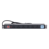 THTCM6CUSB - PDU Horizontal / 6 Contactos NEMA 5-15R / 2 Puertos USB 5V/2.1A / 1UR / 19" / 1875 W / Cable 1.80 m (5.9 ft)