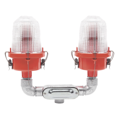 OL2-VLED2-IR - Twr Lámpara de Obstrucción Aeronáutica / Luz Fija Tipo L-810 / Doble LED Rojo OL2-VLED2-IR