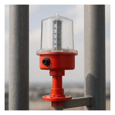 SAOL3P-110220-R - Qlight Luz de Obstrucción Aeronáutica / LED Baja Intensidad Tipo B / 110 VCA SAOL3P-110220-R