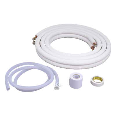 38K254 - Kit de tubería / 1 / 4"  y 3 / 8 " / Capacidad para minisplit AUFIT / 1 Tonelada / Cinta aislante / Accesorios / Longitud de 4 metros