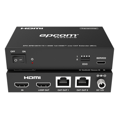 EPC-SPB12E70 - Epcom EPC-SPB12E70 extensor audio/video Transmisor y receptor de señales AV Negro