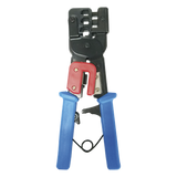 EP-376M - Pinza para Plegar Conectores con Cavidades para RJ45 (8P8C), RJ11 (6P4C) y RJ9 (4P4C). Mecanismo para Plegado Asegurado.