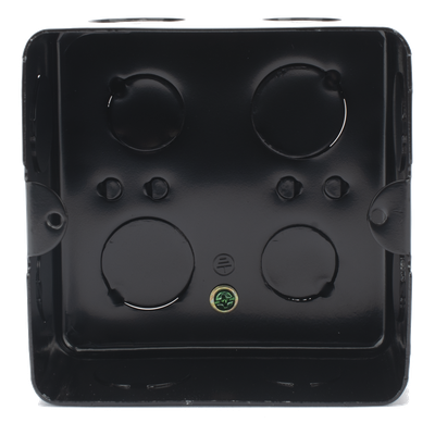 TMK10X10 - Caja de Registro / Acero Galvanizado 1.45-1.50mm / 10x10 cm (3.94x3.94 in) / Incluye Tapa y Tornillos / Negro