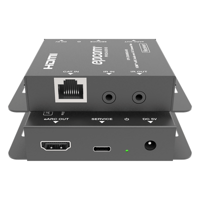 EPC-EDA50SEA - Extensor Audio HDMI eARC | 50 Metros | CAT5e/6 | Soporte Dolby Atmos DTS-HD | IR Bidireccional | CEC Passthrough | Carcasa Metálica