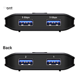 US4322 - Switch USB 3.2 Gen 1 Essentials | 2 Puertos USB Tipo-A | 2 Computadoras | 5 Gbps | InstaSync | Botón Físico | Diseño Compacto | Plug-and-Play