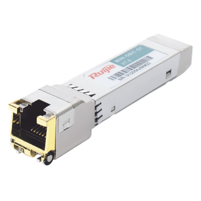 MINI-GBIC-GT - Ruijie Transceptor SFP a RJ45 / 1 Gbps / Alcance 100 m (328 ft) MINI-GBIC-GT