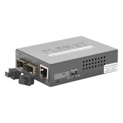 GT-1205A - PLANET GT-1205A convertidor de medio 1000 Mbit/s Negro