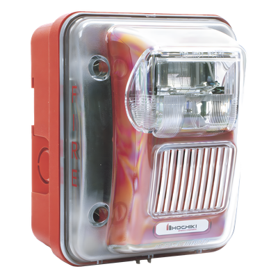 WHEC24-75WR - Sirena Estrobo / Intemperie / Montaje Muro / 75 cd / 70-100 dBA / 16-33 VCC / 4.72 x 5.75 x 4.17 in