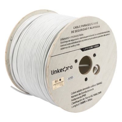 LP618W/1000 - Linkedpro Cable para Alarma / 6 Conductores / 18 AWG LP618W/1000
