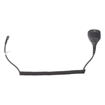 TX-308-K01 - Micrófono-Bocina para Intemperie / IP54 / Cable Kevlar Grado Médico / Resistencia 40 kg / PTT con Guantes / Clip Rotativo 360°
