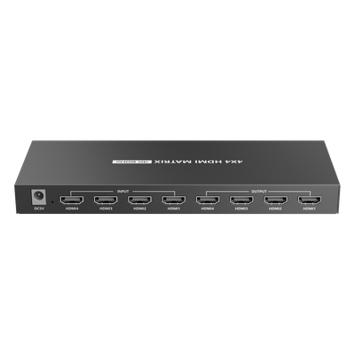 TT414PRO - Switch Matricial HDMI / 4x4 / 4K UHD 4096x2160@60Hz / HDR10 / 18 Gbps / 600 MHz / Audio 7.1 / EDID / Downscaling Automático