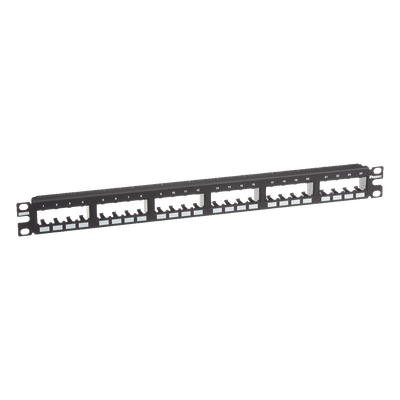 CPP24FMWBLY - Panel de Parcheo Modular / 24 Puertos / 1UR / Montaje al Ras / 19" o 23" / Sin Blindaje / CRS y ABS