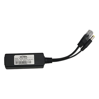 WI-POE11S-48V - Splitter PoE / Entrada 802.3af/at 30W / Salida 12 Vcc 2A / Puerto 10/100 Mbps / Protección 6 kV / -40 a 80°C