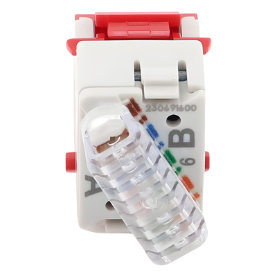 U6-K03NS - Jack Keystone / Cat6 UTP / T568A-B / Punch Down 110 / UL94 V-0 / Rojo