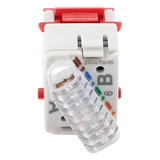 U6-K03NS - Jack Keystone / Cat6 UTP / T568A-B / Punch Down 110 / UL94 V-0 / Rojo