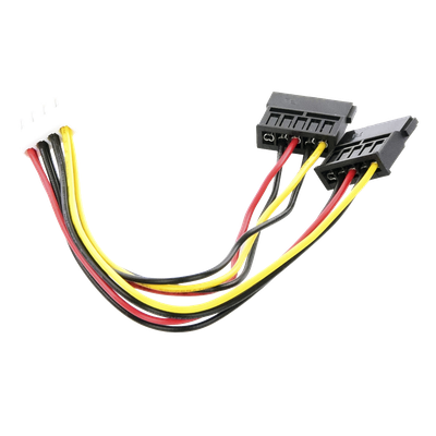 101-502-130 - CABLE DOBLE DE CORRIENTE SATA / COMPATIBLE CON DVRS EPCOM Y HIKVISION / 15 CM DE LONGITUD
