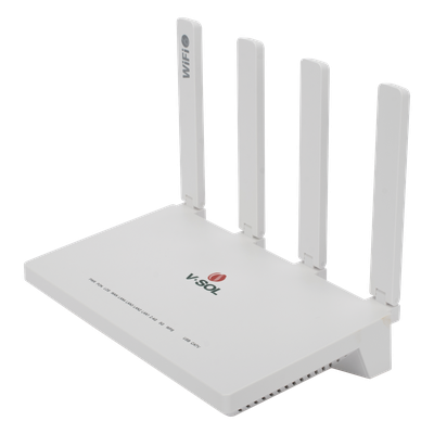 V2804-AX15T - ONU XPON / Wi-Fi 6 AX1500 / 4 Puertos Gigabit / CATV con AGC / 4 Antenas 5 dBi / PON SC/APC