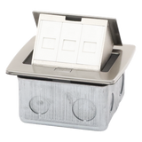 TH-MC-PD - Mini Caja de Piso Rectangular / 12.4 x 12 x 7.2 cm / Acero Inoxidable 304 / 3 Puertos Keystone / 0.828 kg