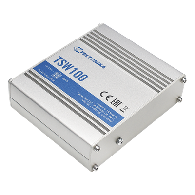 TSW100 - Switch Industrial No-Administrable / 5 Puertos Gigabit / 4 Puertos PoE+ 802.3af/at / 120W Total / -40°C a 75°C / Riel DIN / 115x32x95 mm (4.5x1.3x3.7 in)
