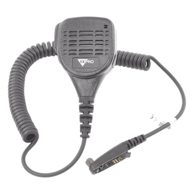 TX-309-H02 - Micrófono-Bocina Portátil / Impermeable IP55 / Cancelación de Ruido / Cable PU Reforzado con Kevlar / Pinza Giratoria 360° / Jack 3.5 mm