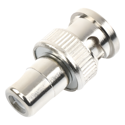 TT-RG-02 - Adaptador en Línea / 75 Ohm / BNC Macho a RCA Hembra / 13.9 mm x 27 mm / 0.55 in x 1.06 in