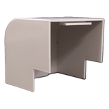 TMK-4577-EE - Esquinero Exterior / PVC Autoextinguible / Compatible Canaleta TMK-4577 / Resistente UV y Humedad / Color Blanco