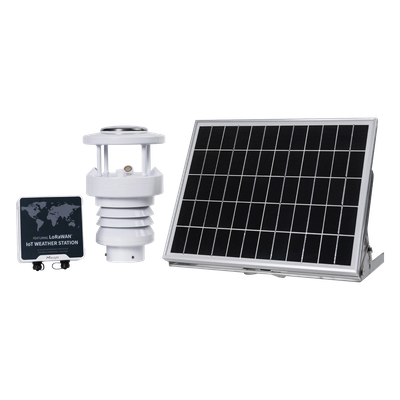 WTS506915M - Estación Meteorológica LoRaWAN / Transmisión hasta 15 km (9.3 mi) / Panel Solar y Batería / IP65-IP67 / 19,000 Registros Históricos