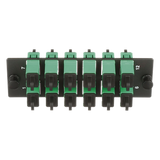 FAP12WAGSCZ - Placa Acopladora de Fibra Óptica / 12 Conectores SC/APC / Monomodo OS1/OS2 / Color Verde / Cerámica Zirconia