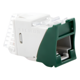 U6A-H07NS - Jack / Cat6A UTP / Montaje Híbrido Plano-Angulado / Verde / Punch-Down 110 / RJ45