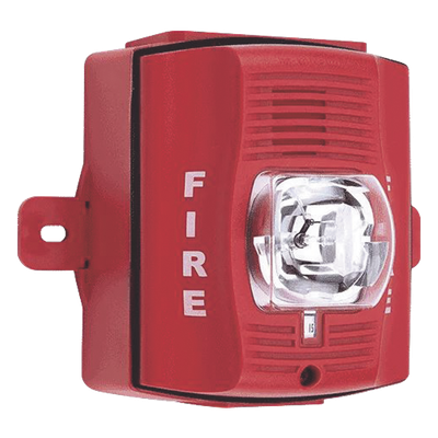 P2RH-K - System Sensor Sirena Estrobo Para Exterior De Dos Hilos Color Rojo Montaje Pared P2RH-K
