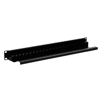 Z-PNL-24E - Patch Panel / 24 Puertos / Modular Vacío / Plano / 1UR / Cat 6A Blindado / Acero Negro