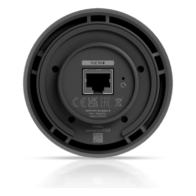 UVC-G6-BULLET-B - Cámara IP Bala PoE / 4K 8 Megapixel / IR 30 m (98.4 ft) / AI Multi-TOPS / Campo de Visión 134.1° / IP66 e IK04