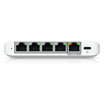 USW-FLEX-2.5G-5 - Switch administrable / 5 puertos 2.5G / PoE o USB-C / 25 Gbps / Compacto 4.6 x 3.5 x 0.8'