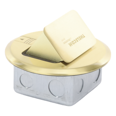 TH-MCPD-B - Mini Caja de Piso Redonda / Bronce / 3 Puertos / 0.829 kg / Voz y Datos / Keystone