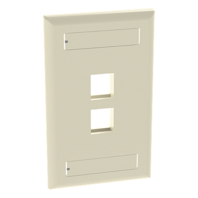 NK2FEIY - Panduit Placa de Pared Vertical / 2 Puertos Keystone / Diseño Plano NK2FEIY