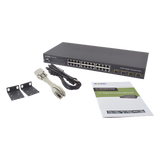 WGSW-24040R - Switch Administrable L2+ / 24 Puertos Gigabit / 4 Puertos Combo SFP / Enrutamiento Estático L3 / Doble Fuente de Alimentación