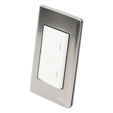 JTL-E7505 - Apagador Doble de 10 A/ 127 V CA ~ 60 Hz /  Placa de Acero.