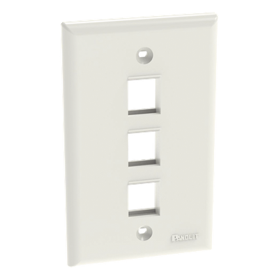 NK3FNIW - Panduit Placa de Pared Vertical / 3 Puertos Keystone / ABS NK3FNIW