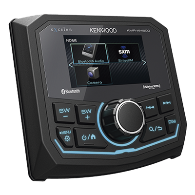 KMR-XM500 - Estéreo marino sumergible IP66, con pantalla de 2.7 pulgadas, conexión Bluetooth, iluminación multicolor variable, con entrada USB