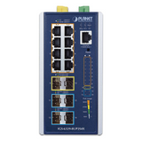 IGS-6329-8UP2S4X - PLANET Industrial L3 8-Port Gestionado Gigabit Ethernet (10/100/1000) Energía sobre Ethernet (PoE) Aluminio, Azul