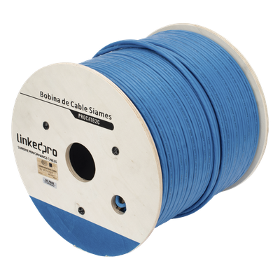 PROCAT62C - Linkedpro By Epcom Bobina de Cable Siamés Cat6 UTP / 100% Cobre / 2 Conductores 18 AWG