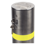XB-900-FL - Bolardo Desmontable / Acero Inoxidable SS304 / 900 mm (2.95 ft) Altura / 114 mm Diámetro / 3 mm Espesor / Punta Plana