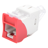 U5-H03NS - Jack / Cat5e UTP / Montaje Híbrido Plano o Angulado / Color Rojo / Punch Down 110 / -10 a 60°C