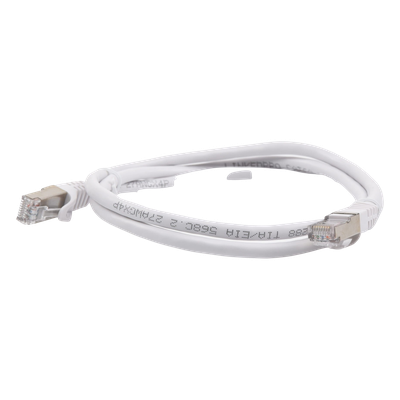 LP-STP-6A-100-WH - Patch Cord / Cat6A Blindado / 10G / 1.0 m (3.28 ft) / 500 MHz / AWG 27 / Blanco