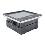 TH-CP-4M - Caja de Piso / 4 Módulos Universales / ABS y Acero Galvanizado / 1.957 kg / 6.42 lb / Negro